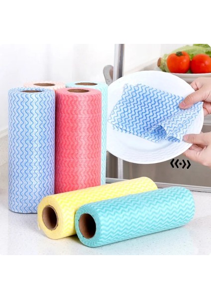 Kırmızı Stil Tek Kullanımlık Mutfak Serbestçe Kesim Mutfak Temizlik Paçavraları Yıkama Olmadan Dokunmamış Kumaş Silme Bezi Mutfak Havlusu Aksesuarları (Yurt Dışından) fırsatları