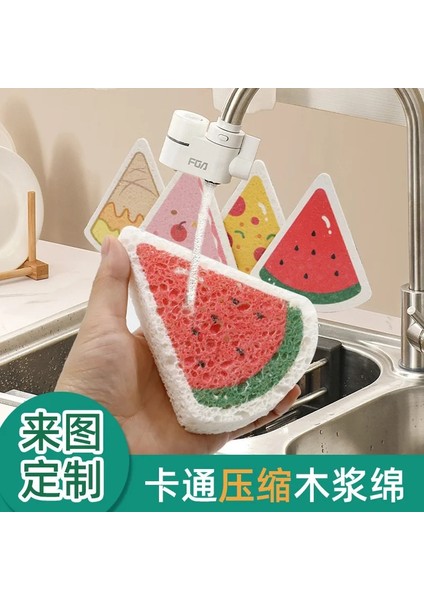 4 Adet Tarzı 4 Adet Karikatür Baskılı Sıkıştırılmış Odun Hamuru Pamuklu Mutfak Temizleme Bulaşık Süngeri Suyu Emer ve Büyür ve (Yurt Dışından) fiyatları