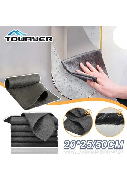 50X40CM Tarzı 2 Adet Kalınlaşmış Temizlik Bezi Yeniden Kullanılabilir Mikrofiber Yıkama Paçavra Cam Ayna Silin Havlu Cam Mutfak Banyo Temiz Bez (Yurt Dışından) fiyatları