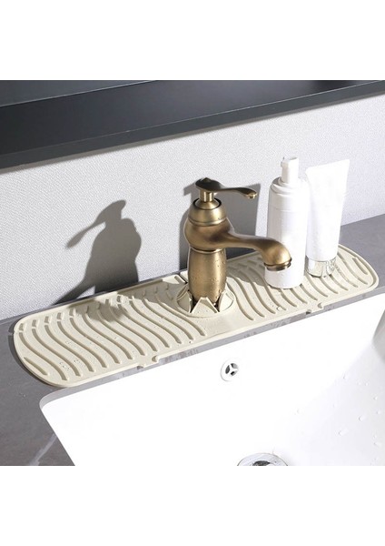 Bej2 Tarzı 35X14,5X0,5CM Silikon Musluk Mat Su Sıçramaya Dayanıklı Mutfak Musluk Su Tutucu Mat Büyük Lavabo Sıçrama Pedi Tezgah Koruyucu Banyo Mat (Yurt Dışından) fiyatları