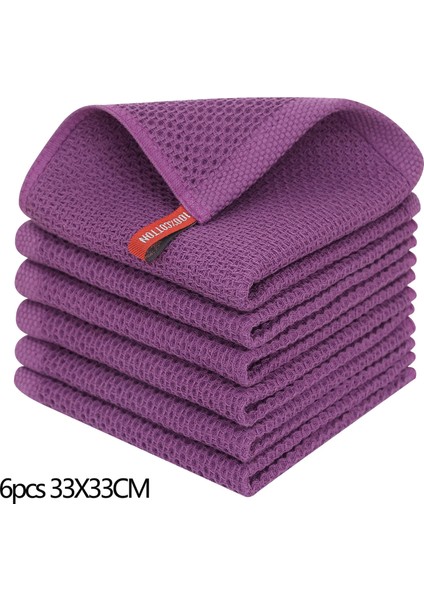 Kumral Stili Homaxy % 100% Pamuklu Havlu Mutfak Waffle Örgü Mutfak Havlusu Süper Emici Bulaşık Bezi Çabuk Kuruyan Bez Ev Temizleme Araçları (Yurt Dışından)