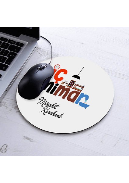 Kişiye Özel Iç Mimar Temalı Yuvarlak Mousepad