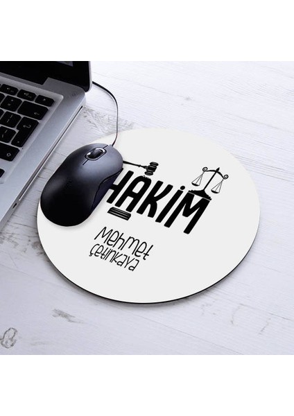 Isimli Hakimlere Özel Yuvarlak Mousepad