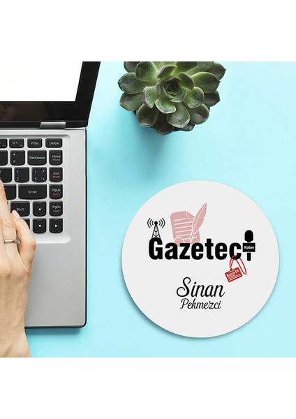Isimli Gazeteciler Için Yuvarlak Mousepad