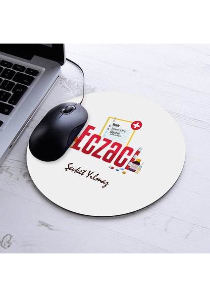 Isimli Eczacı Temalı Yuvarlak Mousepad