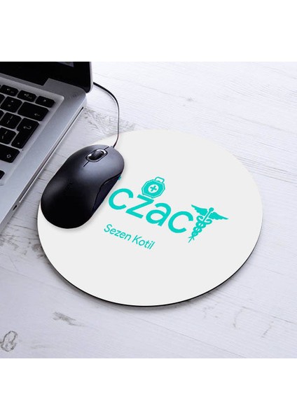 Isme Özel Eczacı Temalı Yuvarlak Mousepad