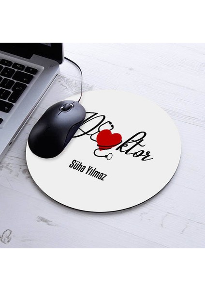 Kişiye Özel Doktor Temalı Yuvarlak Mousepad