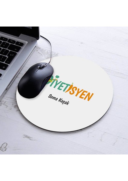 Isimli Diyetisyen Temalı Yuvarlak Mousepad