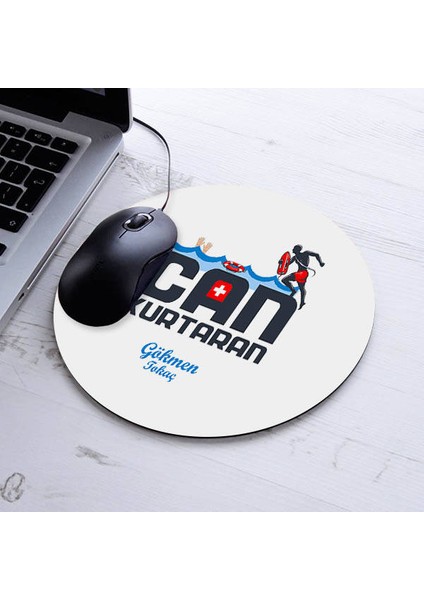 Isimli Can Kurtaran Temalı Yuvarlak Mousepad