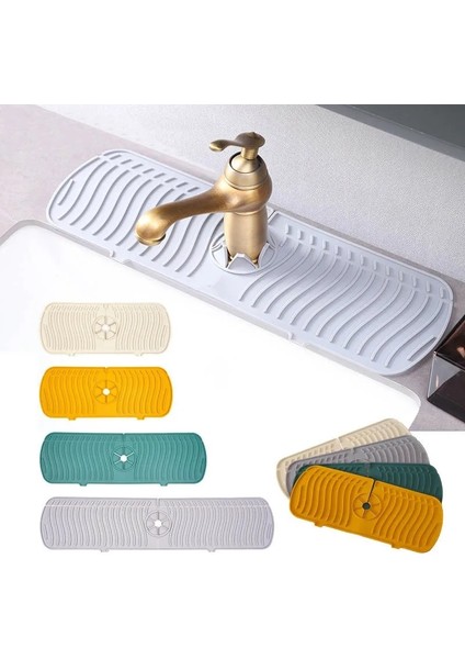 Yeşil Tarzı 61X14,5X0,5CM Silikon Musluk Mat Su Sıçramaya Dayanıklı Mutfak Musluk Su Tutucu Mat Büyük Lavabo Sıçrama Pedi Tezgah Koruyucu Banyo Mat (Yurt Dışından) fırsatları