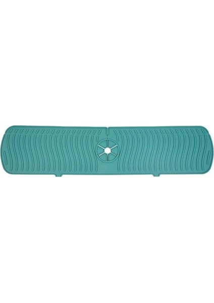 Yeşil Tarzı 61X14,5X0,5CM Silikon Musluk Mat Su Sıçramaya Dayanıklı Mutfak Musluk Su Tutucu Mat Büyük Lavabo Sıçrama Pedi Tezgah Koruyucu Banyo Mat (Yurt Dışından)