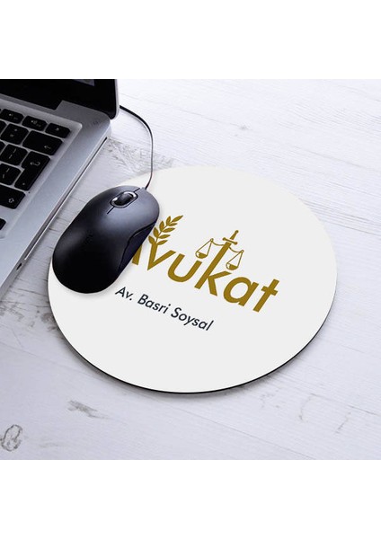 Isimli Avukat Temalı Yuvarlak Mousepad