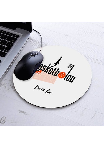 Isimli Basketbolcu Temalı Yuvarlak Mousepad