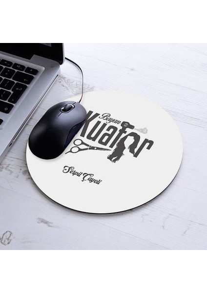 Isimli Kuaför Temalı Yuvarlak Mousepad