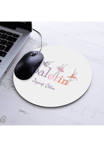 Isimli Balerin Temalı Yuvarlak Mousepad