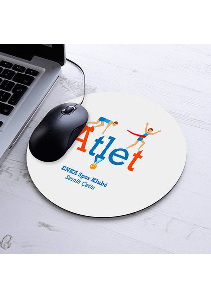 Isimli Atlet Temalı Yuvarlak Mousepad