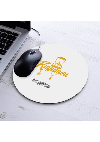 Isimli Kuyumcu Temalı Yuvarlak Mousepad