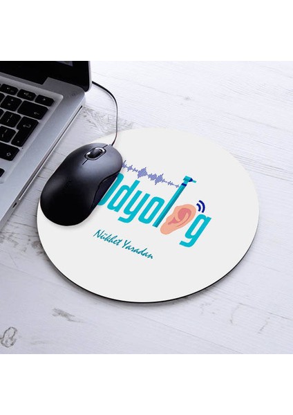 Isimli Odyolog Temalı Yuvarlak Mousepad