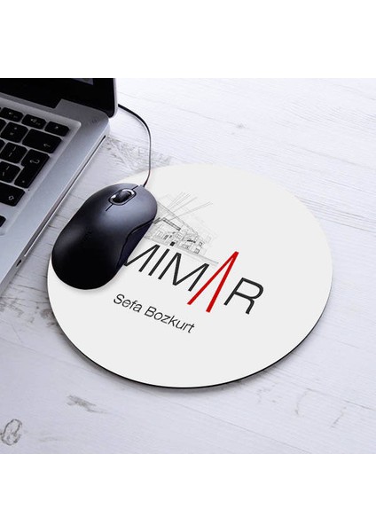 Isimli Mimar Temalı Yuvarlak Mousepad