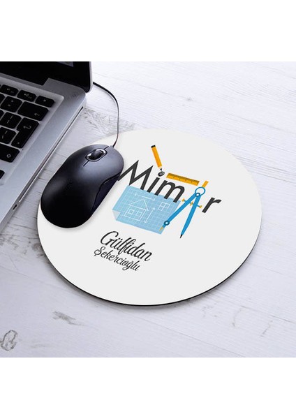 Kişiye Özel Mimar Temalı Yuvarlak Mousepad