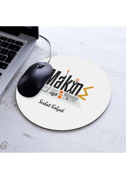 Isimli Makine Mühendisi Temalı Yuvarlak Mousepad