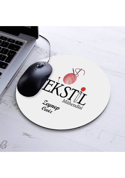 Hediyelik Tekstil Mühendisi Temalı Yuvarlak Mousepad