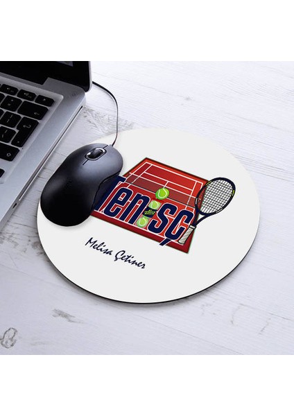 Isimli Tenisçi Temalı Yuvarlak Mousepad