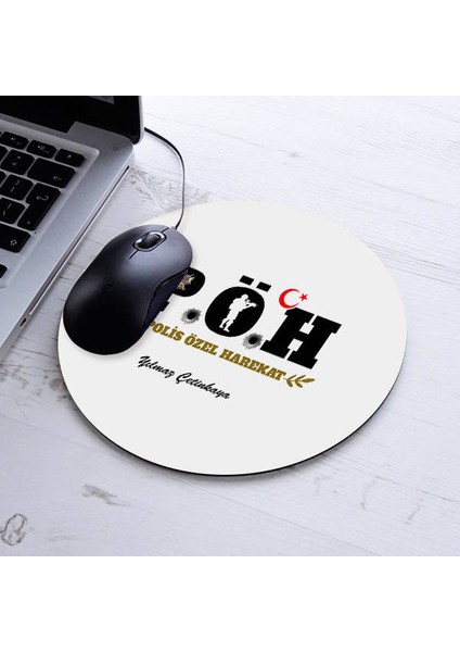Isimli Polis Özel Harekat Temalı Yuvarlak Mousepad