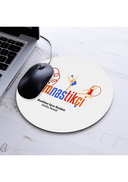 Hediyelik Jimnastikçi Temalı Yuvarlak Mousepad