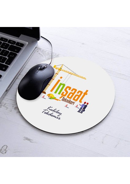 Hediyelik Inşaat Mühendisi Teknikeri Yuvarlak Mousepad