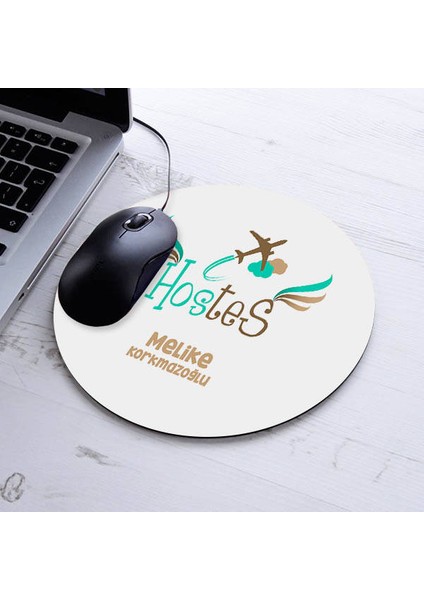 Hediyelik Hostes Temalı Yuvarlak Mousepad