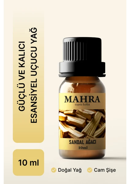 Mahra Shop Sandal Ağacı Esansiyel Uçucu Koku Yağı Buhurdanlık Yağı Difüzör Esansı Ortam Oda Kokusu 10 ml