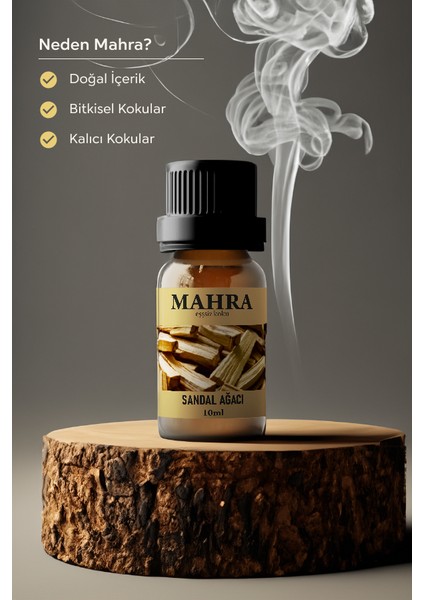 Mahra Shop Sandal Ağacı Esansiyel Uçucu Koku Yağı Buhurdanlık Yağı Difüzör Esansı Ortam Oda Kokusu 10 ml