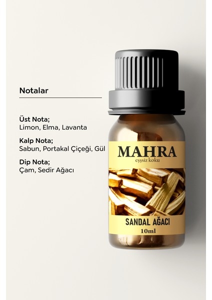 Mahra Shop Sandal Ağacı Esansiyel Uçucu Koku Yağı Buhurdanlık Yağı Difüzör Esansı Ortam Oda Kokusu 10 ml