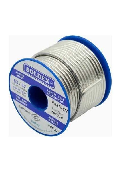 SN63 PB37 Vitray Lehim Teli (Pastasız) - 3mm 500GR