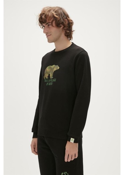 Re-Fınger Crewneck Erkek Siyah Sweatshirt 23.02.12.033 2Xl - Siyah