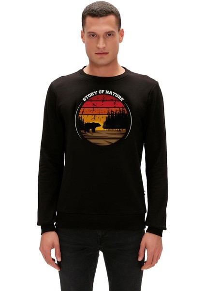 Bad Bear Story Crewneck Erkek Siyah Sweatshirt 23.02.12.023-C01