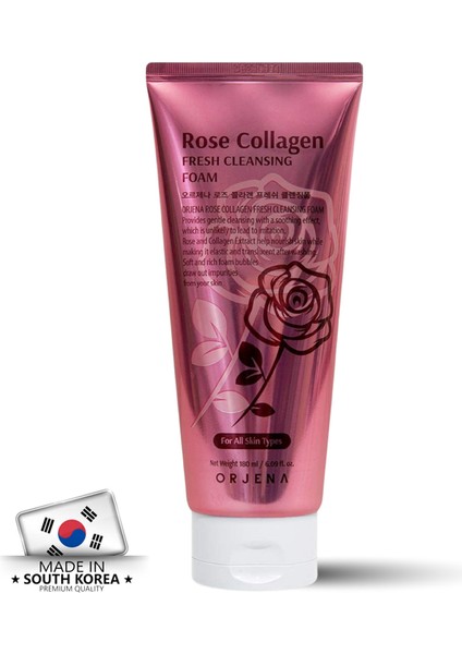 Rose Collagen Fresh Cleansing Foam-Kolajen Özlü Nemlendirici Yaşlanma Karşıtı Yüz Temizleme Köpüğü - 180ml