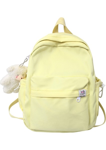 Kızlar Tuval Küçük Okul Çantası Japon Küçük Taze Şeker Renk Seyahat Sırt Çantası (Yurt Dışından)