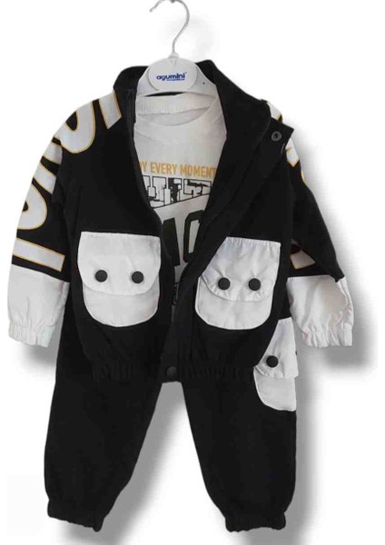 Kız Erkek Bebek Çocuk Unisex Ceketli Cep Detaylı Tarz Alt Üst Takım