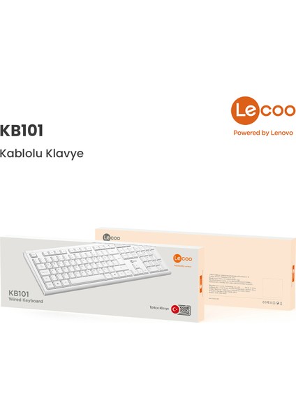 KB101 USB Kablolu Türkçe Q Klavye Beyaz