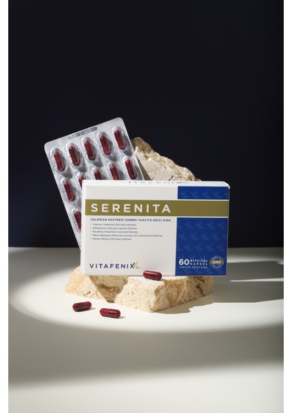 Serenita Valerian Root, Şerbetçiotu, Passiflora 60 Vegan Kapsül Takviye