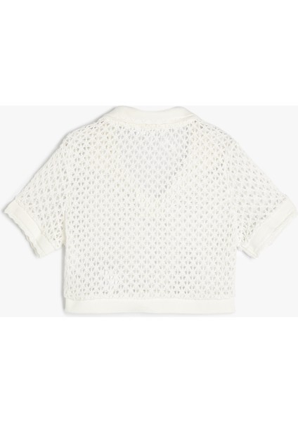 Polo Yaka Kroşe Tişört Crop Kısa Kollu Slim Fit fiyatları