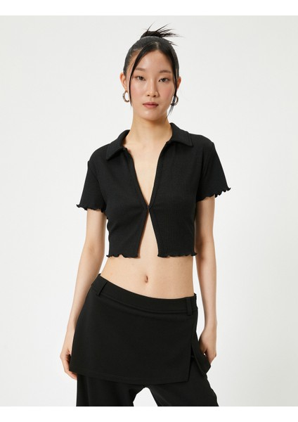 Crop Polo Tişört Kısa Kollu Slim Fit modelleri