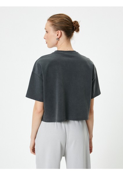 Basic Tişört Kısa Kollu Bisiklet Yaka Pamuklu Standart Kesim fırsatları