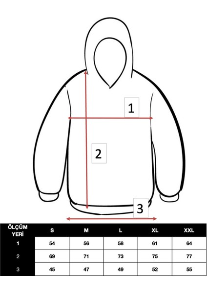 Erkek Siyah Kapüşonlu Kanguru Cepli 3 Iplik Şardonlu Polarlı Sweatshirt S-204