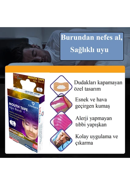 Life Care Ağız Kapama Bandı Yetişkin Boy 10'lu Kutu