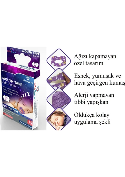 Life Care Ağız Kapama Bandı Çocuk Boy 10'lu Kutu