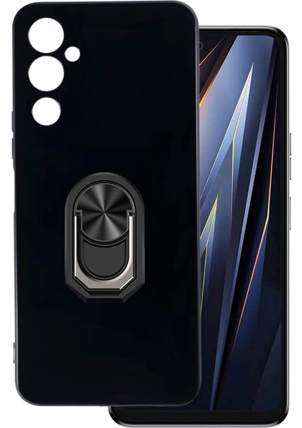 Tecno Pova 4 Pro Kılıf Kamera Korumalı Yüzüklü Kickstand Mat Kapak