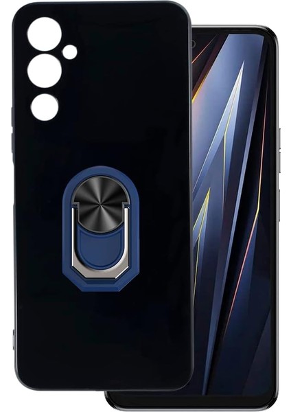Tecno Pova 4 Pro Kılıf Kamera Korumalı Yüzüklü Kickstand Mat Kapak